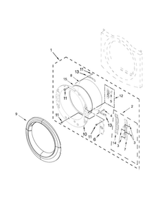 Door Parts Diagram and Parts List for  Whirlpool Dryer