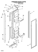 FREEZER DOOR PARTS Diagram and Parts List for GD5PHAXMS00  Whirlpool Refrigerator