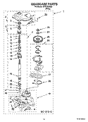 GEARCASE PARTS, OPTIONAL PARTS (NOT INCLUDED) Diagram and Parts List for  Roper Washer
