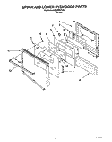 UPPER AND LOWER OVEN DOOR Diagram and Parts List for KEBS276YBL2  KitchenAid Wall Oven