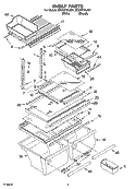 SHELF PARTS Diagram and Parts List for ET2AHTXLT01  Whirlpool Refrigerator
