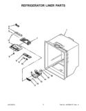 REFRIGERATOR LINER PARTS Diagram and Parts List for GX2SHBXVQ05  Whirlpool Refrigerator