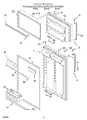 DOOR Diagram and Parts List for ET21CKXHB01  Whirlpool Refrigerator