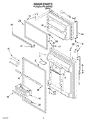 DOOR Diagram and Parts List for ET9LFKXKQ02  Whirlpool Refrigerator