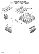 LOWER RACK PARTS, OPTIONAL PARTS (NOT INCLUDED) Diagram and Parts List for  KitchenAid Dishwasher