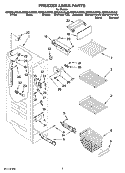 FREEZER LINER PARTS Diagram and Parts List for GD5NVAXSA02  Whirlpool Refrigerator