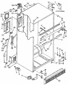 Cabinet Diagram and Parts List for 1069608610 SKR501W0 Kenmore Refrigerator
