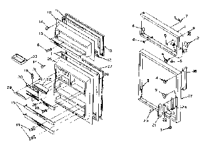 Refrigerator Door Parts Diagram and Parts List for 106R12DL  Kenmore Refrigerator