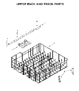 Upper rack and track parts Diagram and Parts List for  Whirlpool Dishwasher