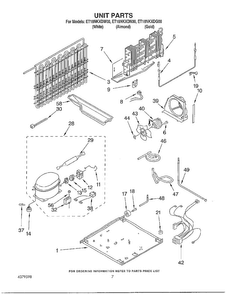 Unit Parts Diagram and Parts List for ET18NKDN00  Whirlpool Refrigerator