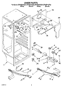 LINER PARTS Diagram and Parts List for ET6WSKYKQ03  Whirlpool Refrigerator