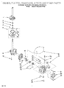 BRAKE, CLUTCH, GEARCASE, MOTOR AND PUMP Diagram and Parts List for  Roper Washer