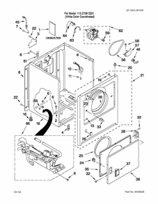 Cabinet Parts Diagram and Parts List for 110C73512201  Kenmore Dryer