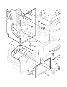 Liner Parts Diagram and Parts List for  KitchenAid Refrigerator