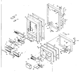 Door Parts Diagram and Parts List for 106R16GY  Kenmore Refrigerator