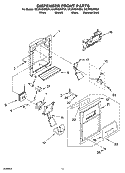 DISPENSER FRONT PARTS Diagram and Parts List for GC3PHEXNB01  Whirlpool Refrigerator