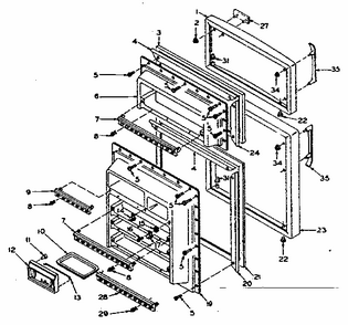 Door Parts Diagram and Parts List for 106T14ESL1  Kenmore Refrigerator