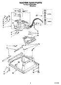 MACHINE BASE PARTS Diagram and Parts List for  Whirlpool Washer