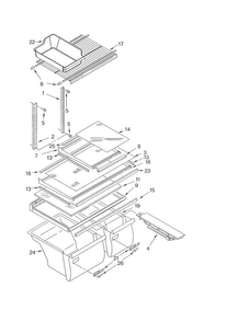 Shelf Diagram and Parts List for ET8GHMXLQ02  Whirlpool Refrigerator