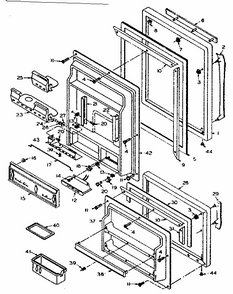 Door Parts Diagram and Parts List for 106T15GIM1  Kenmore Refrigerator
