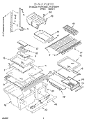 SHELF Diagram and Parts List for ET19DKXEN01  Whirlpool Refrigerator