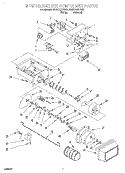 MOTOR AND ICE CONTAINER Diagram and Parts List for ED25TQXFW03  Whirlpool Refrigerator