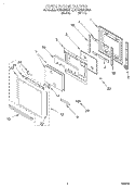 OVEN DOOR Diagram and Parts List for KEBS208DWH4  KitchenAid Wall Oven