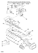 MOTOR AND ICE CONTAINER Diagram and Parts List for GD27DFXFT03  Whirlpool Refrigerator