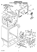 LINER PARTS Diagram and Parts List for GR9FHKXVB00  Whirlpool Refrigerator