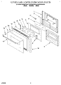 UPPER AND LOWER OVEN DOOR Diagram and Parts List for KEBS277BBL1  KitchenAid Wall Oven