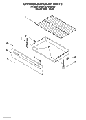 DRAWER & BROILER PARTS, OPTIONAL PARTS Diagram and Parts List for  Roper Range