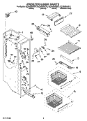 FREEZER LINER PARTS Diagram and Parts List for GC3SHEXNT15  Whirlpool Refrigerator