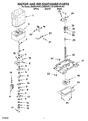 MOTOR AND ICE CONTAINER PARTS Diagram and Parts List for GD5SHAXLT12  Whirlpool Refrigerator
