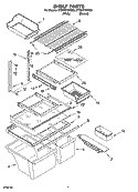 SHELF PARTS Diagram and Parts List for ET9FHTXMT00  Whirlpool Refrigerator