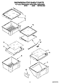 REFRIGERATOR SHELF PARTS Diagram and Parts List for GS2SHAXSB03  Whirlpool Refrigerator
