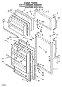 DOOR PARTS Diagram and Parts List for ET4WPKYKQ02  Whirlpool Refrigerator