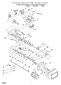 MOTOR AND ICE CONTAINER Diagram and Parts List for GD25DQXFB01  Whirlpool Refrigerator