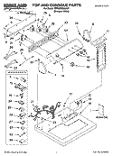 TOP AND CONSOLE PARTS Diagram and Parts List for  Whirlpool Dryer
