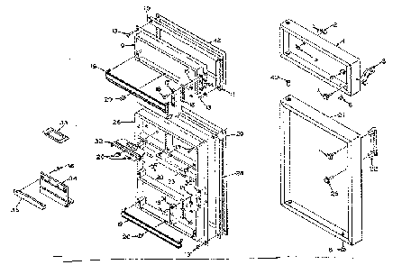 Door Parts Diagram and Parts List for 106N14ES  Kenmore Refrigerator