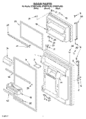 DOOR Diagram and Parts List for GT9SHTXLT00  Whirlpool Refrigerator