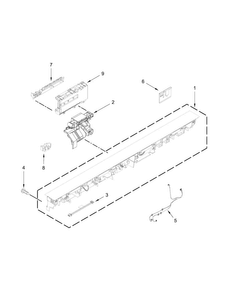 Control Panel And Latch Parts Diagram and Parts List for  KitchenAid Dishwasher