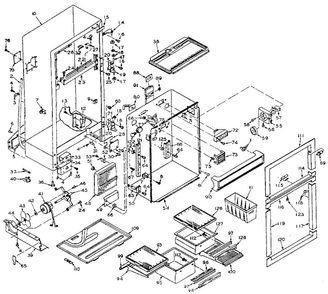 Cabinet Parts Diagram and Parts List for 106W14EIML  Kenmore Refrigerator