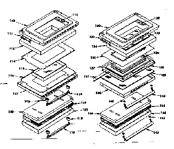 Oven And Broiler Door Parts Diagram and Parts List for 1553547060  Kenmore Range
