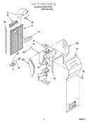 AIR FLOW Diagram and Parts List for GD22SFXHS04  Whirlpool Refrigerator