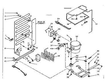 Unit Parts Diagram and Parts List for 106T11AL1  Kenmore Refrigerator