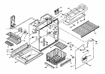 Freezer Section Parts Diagram and Parts List for 106W16G5  Kenmore Refrigerator