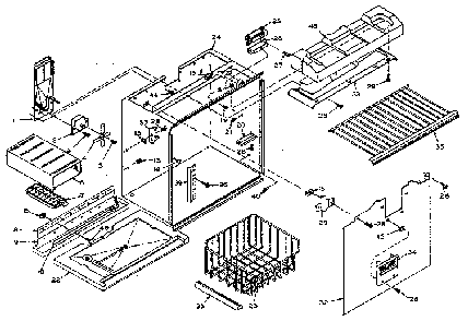 Freezer Section Parts Diagram and Parts List for 106W14FL5  Kenmore Refrigerator