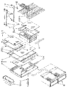 Shelf Diagram and Parts List for ET18GKXSG0B  Whirlpool Refrigerator