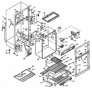 Refrigerator Cabinet Parts Diagram and Parts List for 106T14ESL1  Kenmore Refrigerator