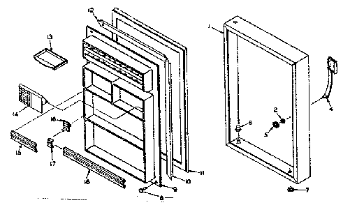 Door Parts Diagram and Parts List for 106W11AL1  Kenmore Refrigerator